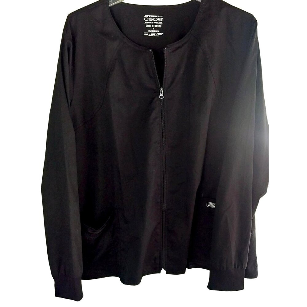 Cherokee Workwear Core Stretch Black Zip Jacket 3XL Mens Cotton/Polyester Blend